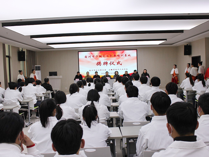 宿州市巾帼创业创新培训基地揭牌仪式在宿州工业学校举行(图2)