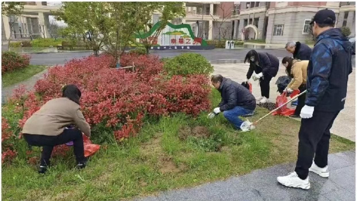 清洁校园 美化环境—第一党支部开展主题党日活动(图1)