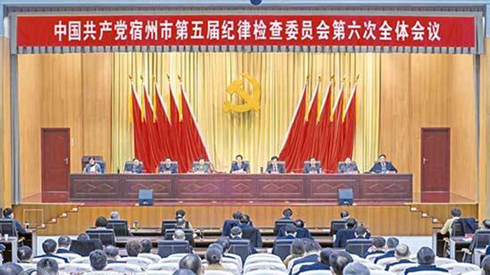 中共宿州五届纪律检查委员会第六次全体会议召开(图1)